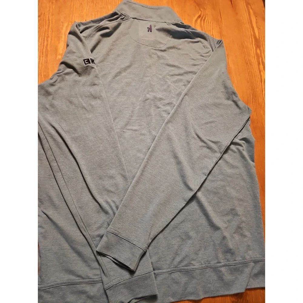 Johnnie-O Vaughn Quarter Zip Pullover Mens Large Baja Blue Striped